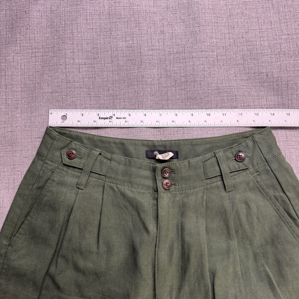 Madewell Pants Womens 4 Harlow Wide Leg High Rise Linen Blend Green Boho - Picture 4 of 15